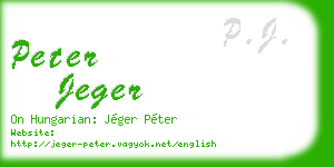 peter jeger business card
